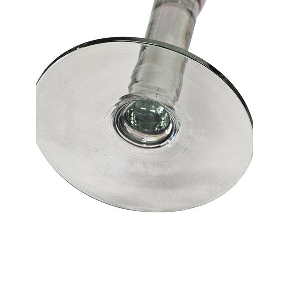 Hand blown Pink Iridescent Wine Glass With Clear Stem - Elegant Design - 8-Inch - Picture 12 of 12